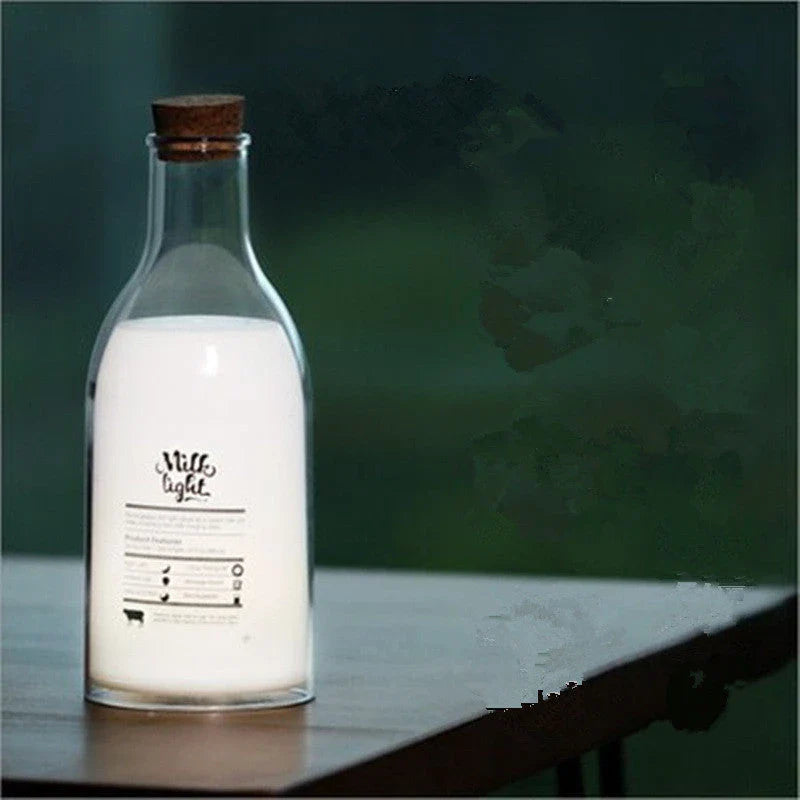 Cosy milk bottle-shaped USB charging LED night light lamp with customisable message, ideal as a baby gift or home decor