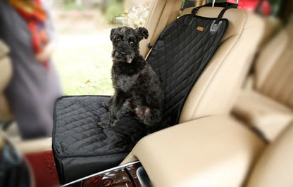 Waterproof nylon pet seat cover for car, 45x45x58cm, black grey beige, with adjustable strap
