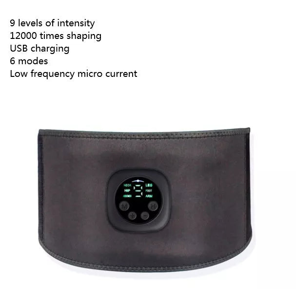 Smart Digital Display Fitness EMS Belt for abdominal training with USB charging