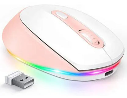 24g wireless ergonomic mouse with USB receiver and charging cable