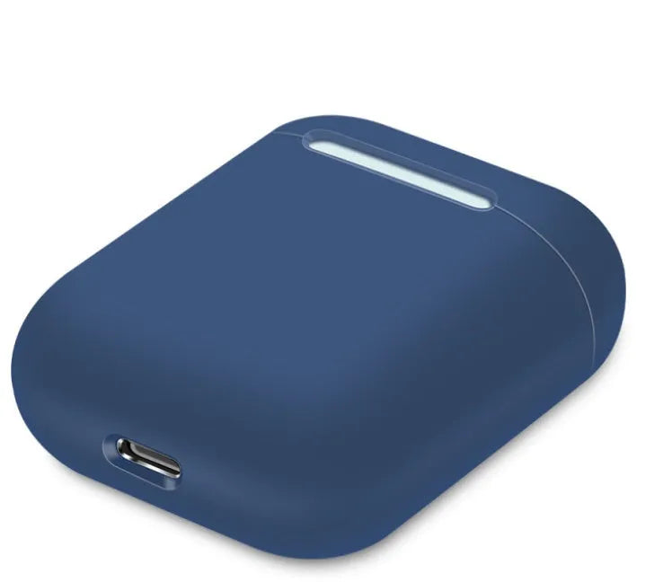 Soft silicone protective case for Apple AirPods charging box in various solid colours.
