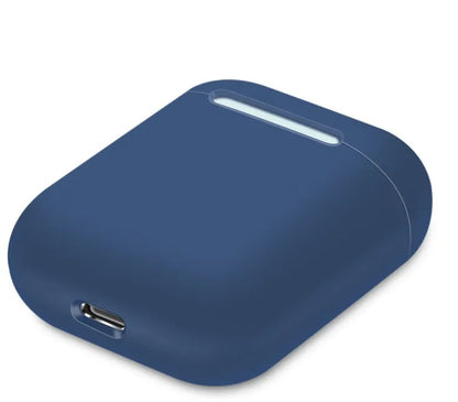 Soft silicone protective case for Apple AirPods charging box in various solid colours.