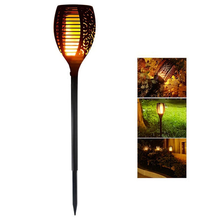 Solar flickering tiki torch light, 120cm height, IP65 outdoor garden spotlight with 12-51 LEDs