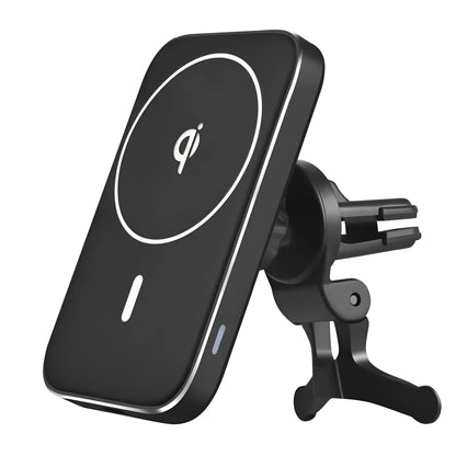 Black M6 magnetic wireless car charger bracket with USB cable for vehicle installation