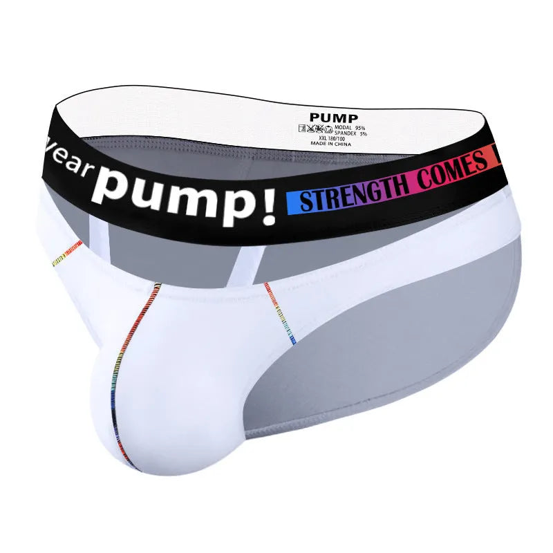Men's solid colour low waist briefs in black and white modal fabric