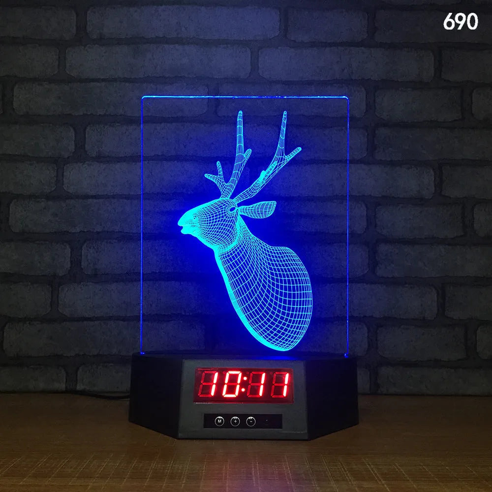 Glowing 3D dolphin LED night light with wireless charging base and remote control on bedside table