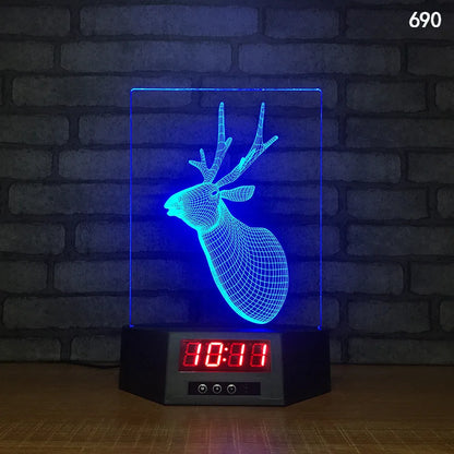 Glowing 3D dolphin LED night light with wireless charging base and remote control on bedside table