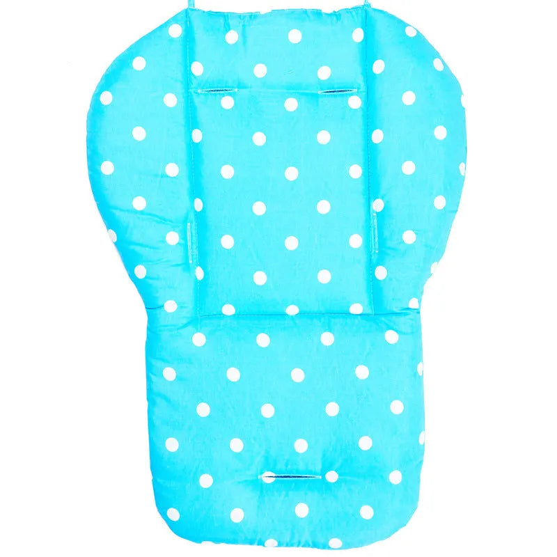 Cotton double-sided baby car mat cushion in five colours on a pram seat