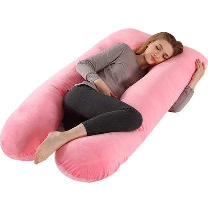 Comfort U-Shape Pregnancy Pillow with removable pure cotton cover for expectant mothers