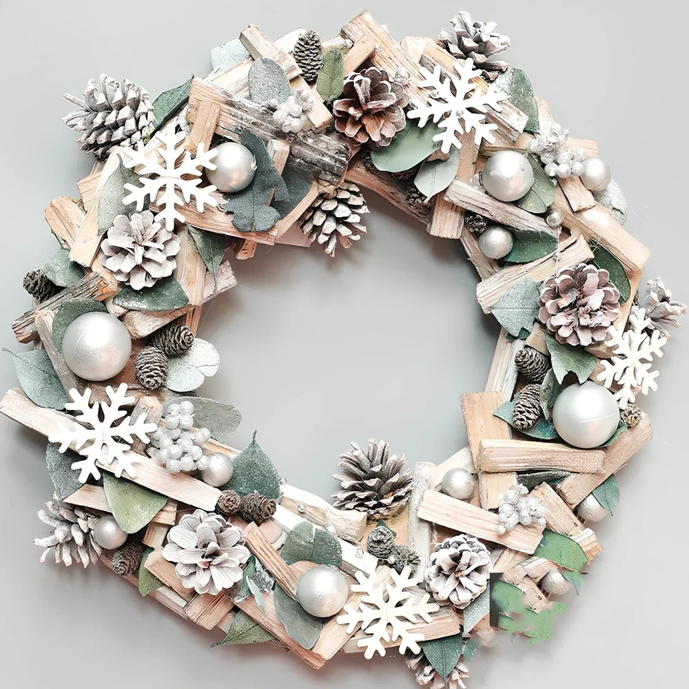 Nordic Porvoo Christmas wreath collection showing five size options from 18cm to 34cm in red and silver colours