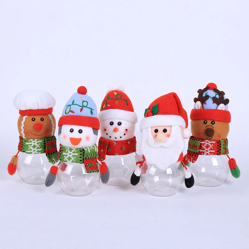Christmas Candy Jar with festive toy lid for holiday treat storage
