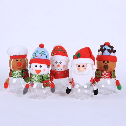 Christmas Candy Jar with festive toy lid for holiday treat storage