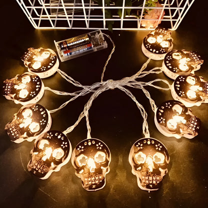 Halloween skeleton decoration lights with 10 LED bulbs on 1.5 metre cable for indoor use