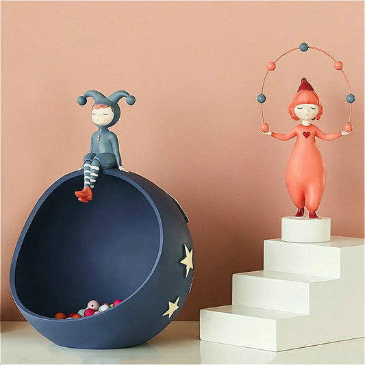 Beautifully sculpted resin elf figurine ornaments with intricate details, perfect for adding a touch of whimsical woodland charm to your home decor