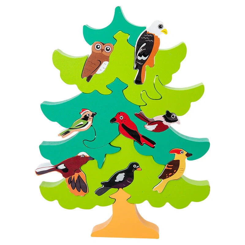 Wooden Bird Tree Three-dimensional Jigsaw Puzzle for children aged 4-6