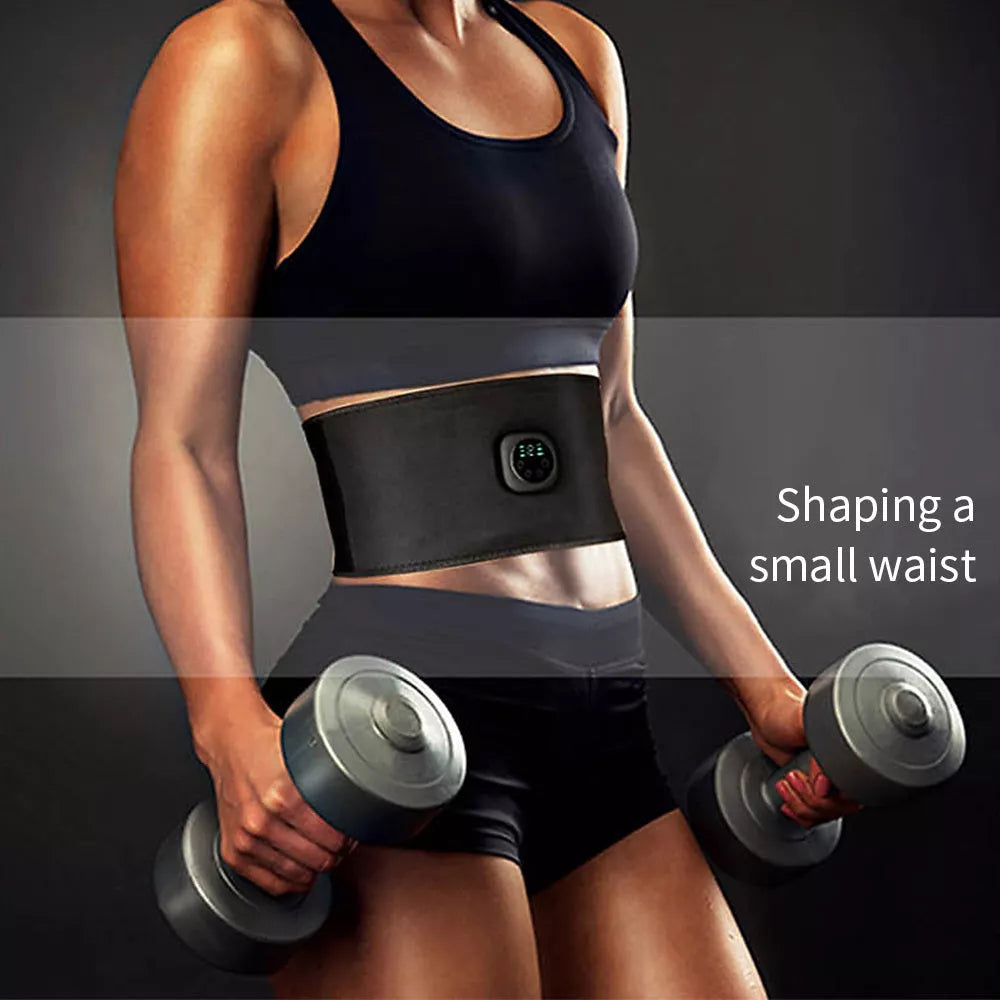 Smart Digital Display Fitness EMS Belt for abdominal training with USB charging