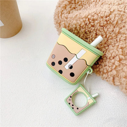 Silicone protective cover for AirPods second generation in green, orange, pink, and purple colours