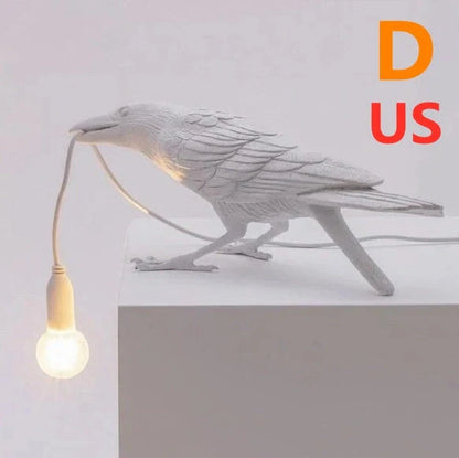 Creative Auspicious Bird Resin Wall Lamp Decoration in white or black