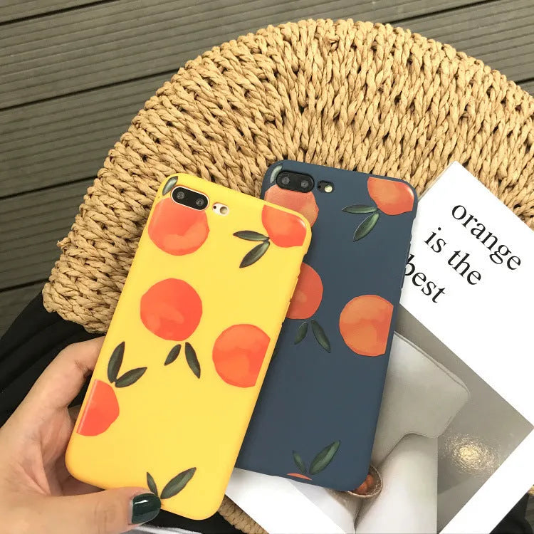 Orange silicone phone case for iPhone with all-inclusive soft shell design