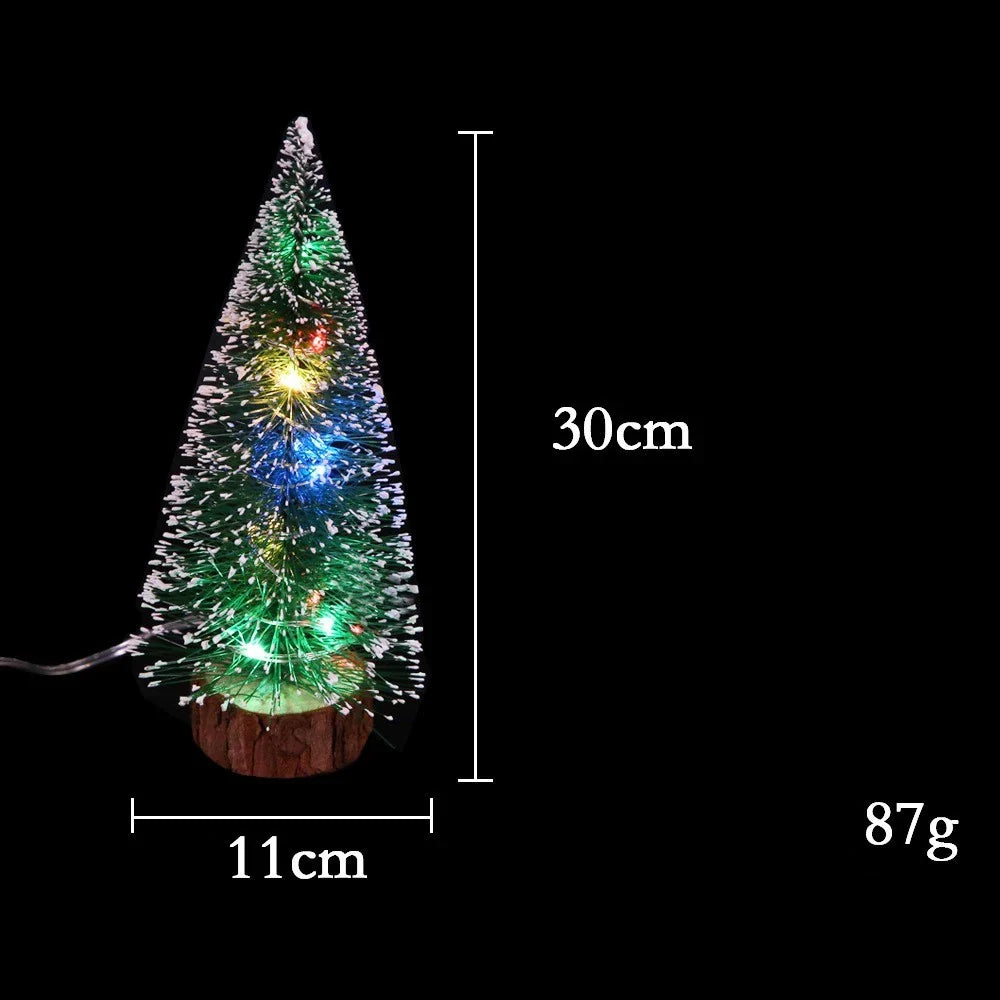 Charming mini LED Christmas tree with warm, twinkling lights and festive holiday decor