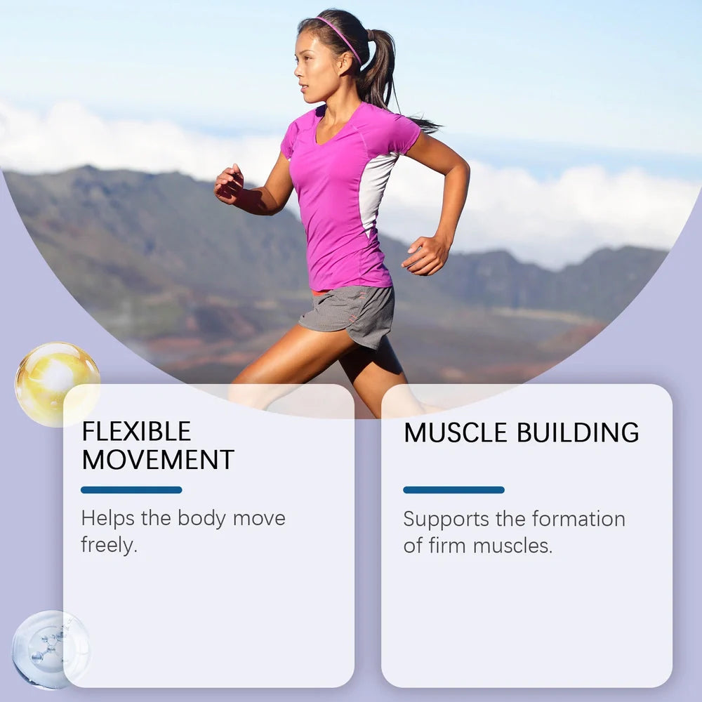Bottle of 60 collagen capsules with marine collagen and multivitamin complex