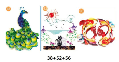 DIY Paper Craft Quill Art Kit with assorted colour paper strips and crafting tools