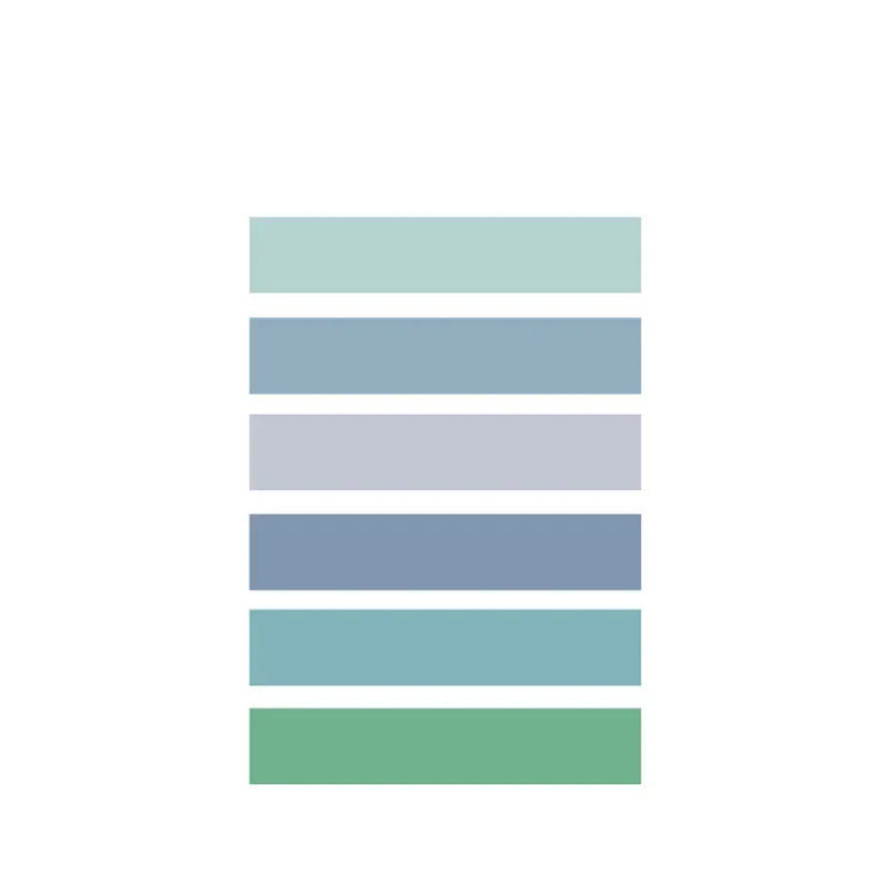 Morandi Japanese paper tape set of 6 rolls, 9mm x 3m, in ten muted colour options