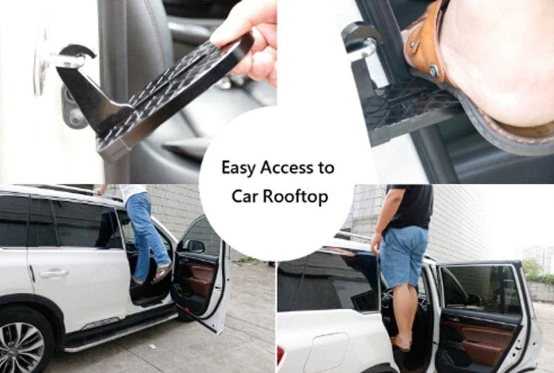 Automotive Roof Assist Pedal - Durable aluminum alloy construction with sleek black finish for easy one-handed roof access