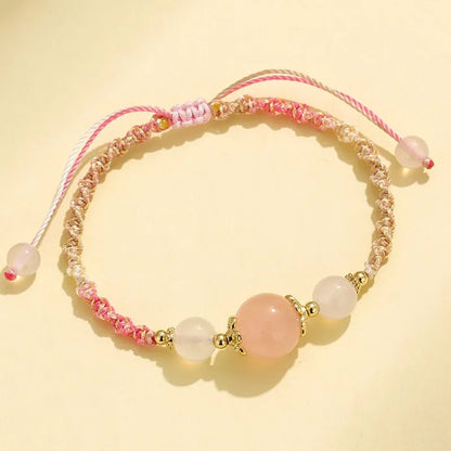 Hand-woven white agate couple bracelets with choice of 12mm central stones in diamond pattern