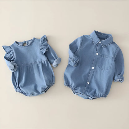 Cotton-rich baby climbing suit in Female baby or Male baby colour, height sizes 66cm to 90cm