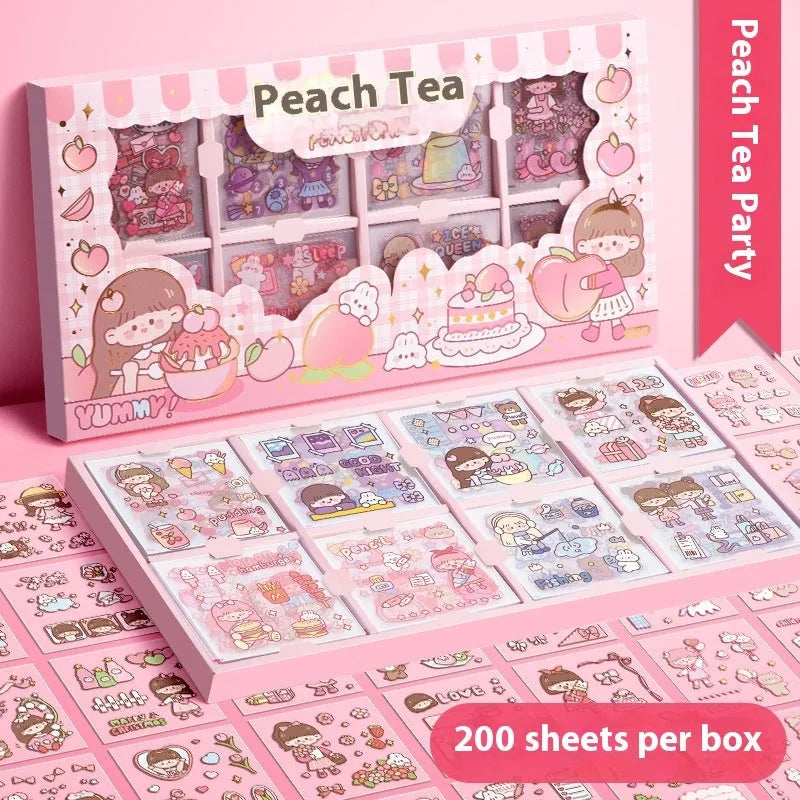 Sticker Goo card notebook with children's stickers in five colourful theme designs
