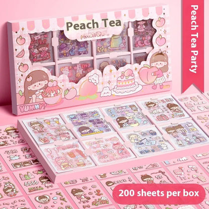 Sticker Goo card notebook with children's stickers in five colourful theme designs