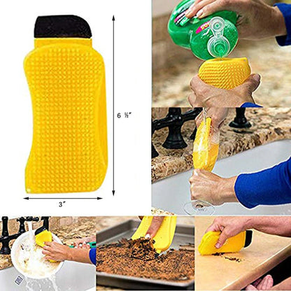 3-in-1 Sponge Hero silicone kitchen cleaning tool with built-in soap dispenser