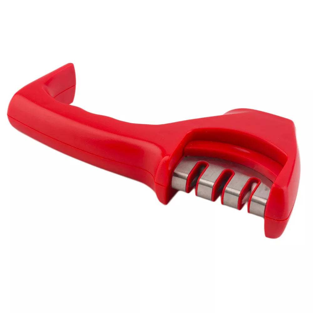 Professional knife sharpener with three-level sharpening system and anti-slip base