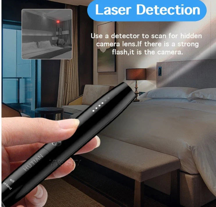 Versatile anti-spy detector pen with wireless scanning capabilities, designed to protect against hidden cameras, bugs, and tracking devices