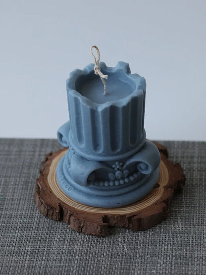 Roman column D candle mould measuring 7.6cm diameter by 8cm height for DIY scented candles