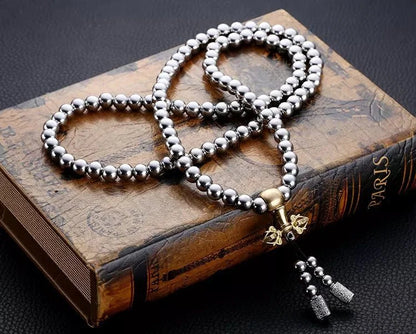 Stylish stainless steel bead bracelet with copper alloy fittings, perfect for any occasion