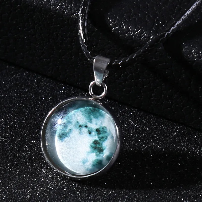 Time Stone luminous alloy necklace with constellation pendant and adjustable chain in various colours