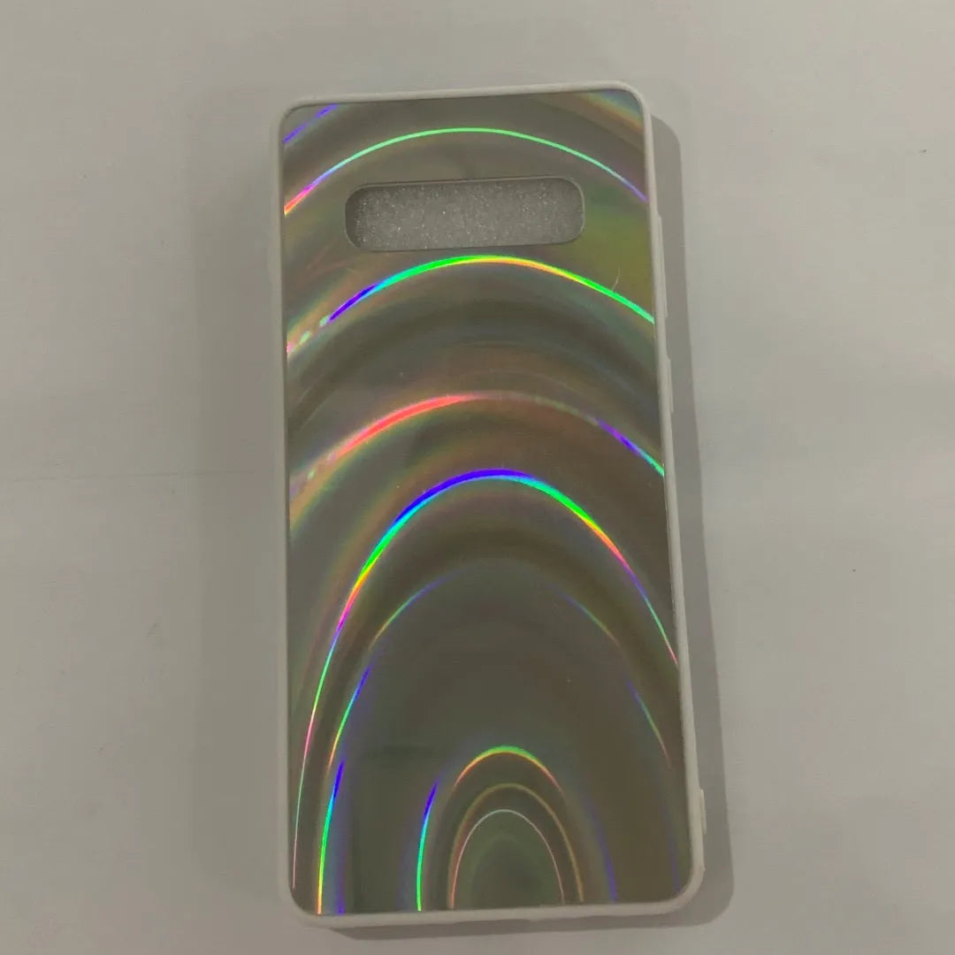Rainbow mirror glitter phone case with slim-fit TPU PC acrylic back cover and precise cutouts