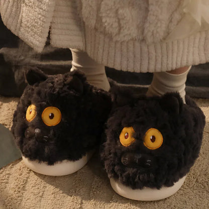 Green fuzzy slippers with dinosaur pattern, suede upper and EVA sole, indoor winter footwear for women