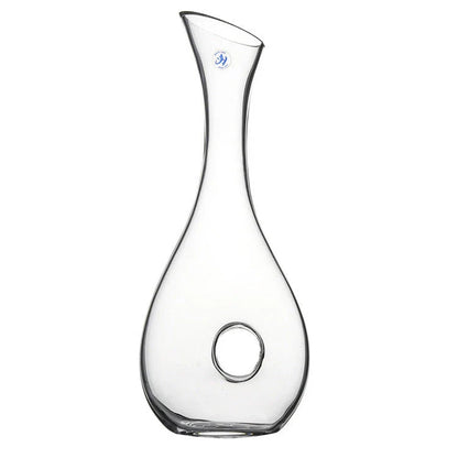 Premium crystal wine decanter with built-in pourer for effortless wine service and enhanced flavor profile