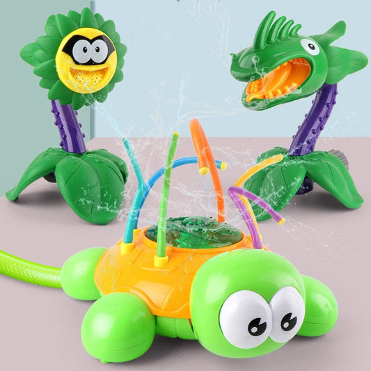Cartoon Sprinkler Water Toy for baby summer play with rotating water spray