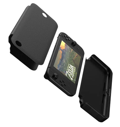 Black litchi leather protective charging case for Nintendo Switch, 10000mAh, 240x115x30mm