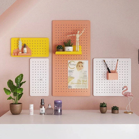 Modular wall-mounted storage rack with Nordic-inspired design, available in various colors and sizes