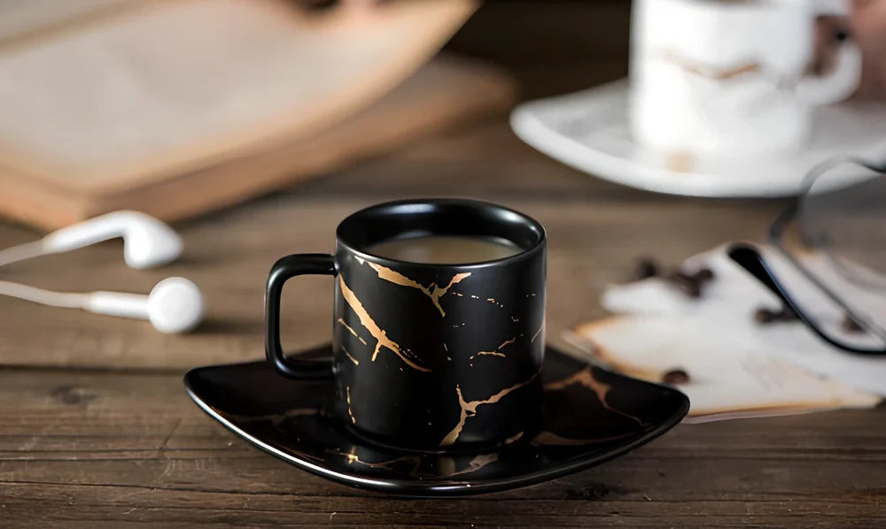 White ceramic coffee mug, 350ml capacity, 10cm tall with smooth style option for hot drinks