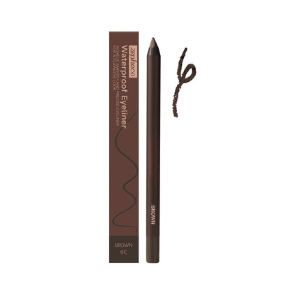 Waterproof liquid eyeliner pen in seven colours showing the fine-tip brush.