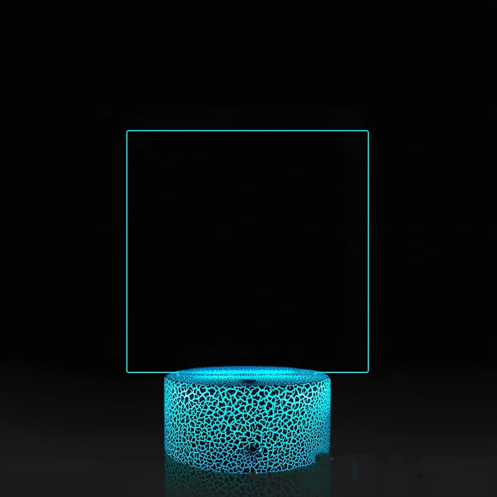 3D acrylic LED message board on black ABS base, 96cm x 40cm, with touch colourful lights and stylus