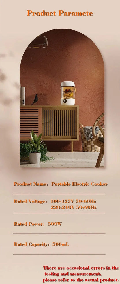 Smart electric stew cooker with transparent visual version showing Gao Peng glass inner liner