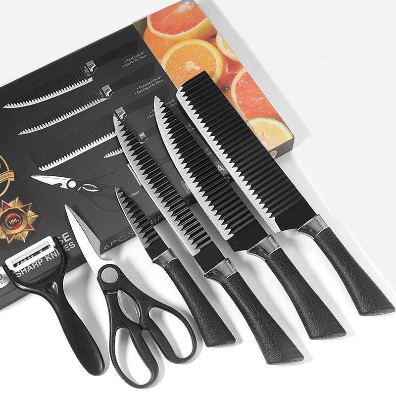 Premium Stainless Steel Kitchen Knife Set with ergonomic handles and sharp blades