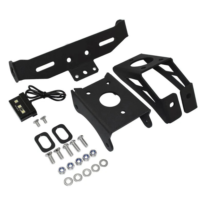 Honda motorcycle licence plate holder black aluminium alloy short tail bracket frame suitable for modified Honda motorcycles with laser cutting and baked paint finish fixed installation style